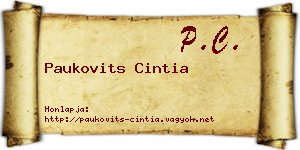 Paukovits Cintia névjegykártya